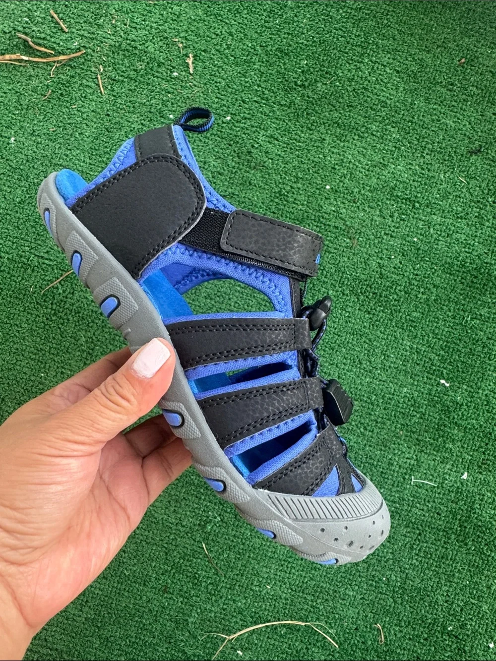 Dream Pairs Kids Royal Blue and Gray Closed-Toe Sport Sandals Sz 3